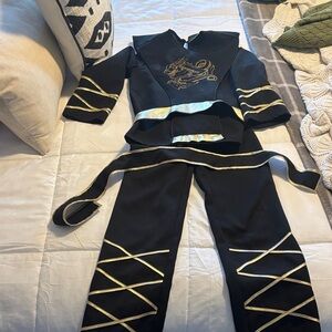 Black and Gold Kids Ninja Dragon Costume